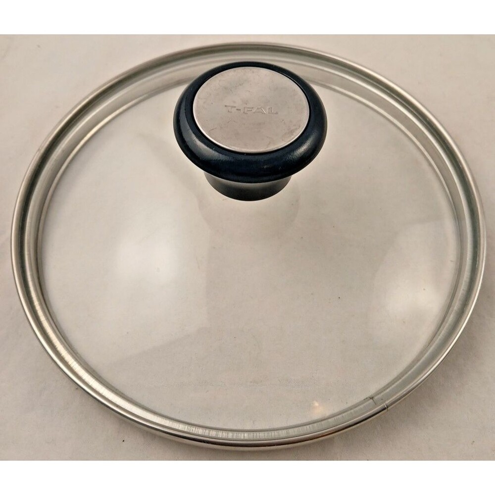 T-Fal Black Knob Glass Pot Replacement Lid Only-Inner Appx 7", Outer Appx 7.5"